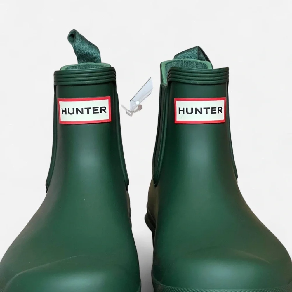 New Hunter Ladies' Ankle Rain Boot Original Chelsea Waterproof Green Bootie